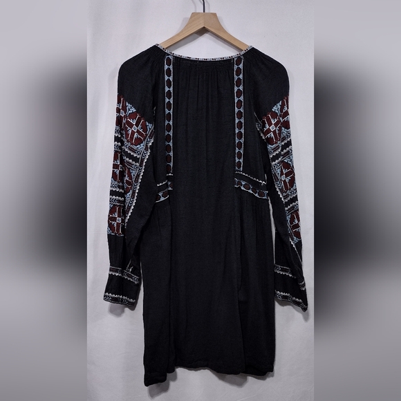 Free People All My Life Mini Dress Womens L Black Boho Retro 90s Y2K Cottagecore - Picture 9 of 12